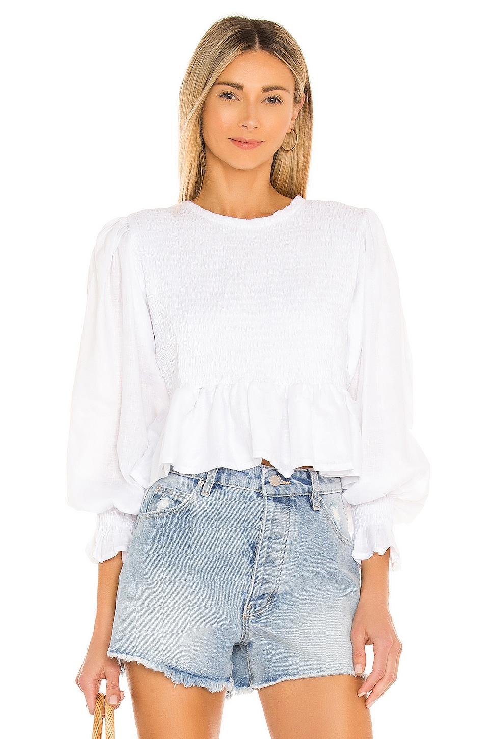 FAITHFULL THE BRAND Savita Top in Plain White
