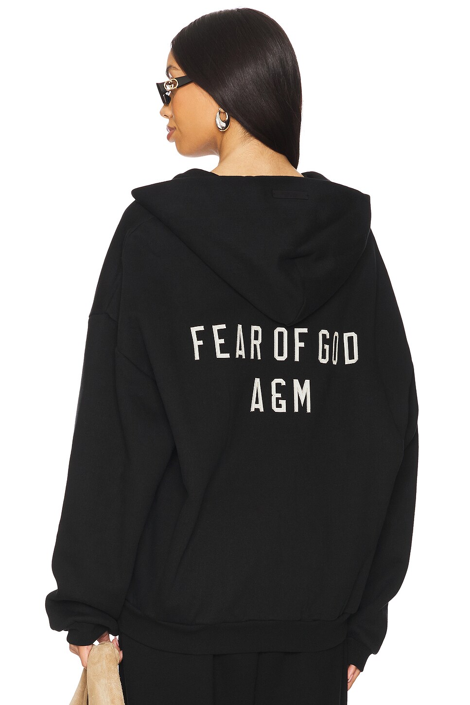 Fear of God ESSENTIALS Heavy Fleece Fullzip Hoodie in Black | REVOLVE