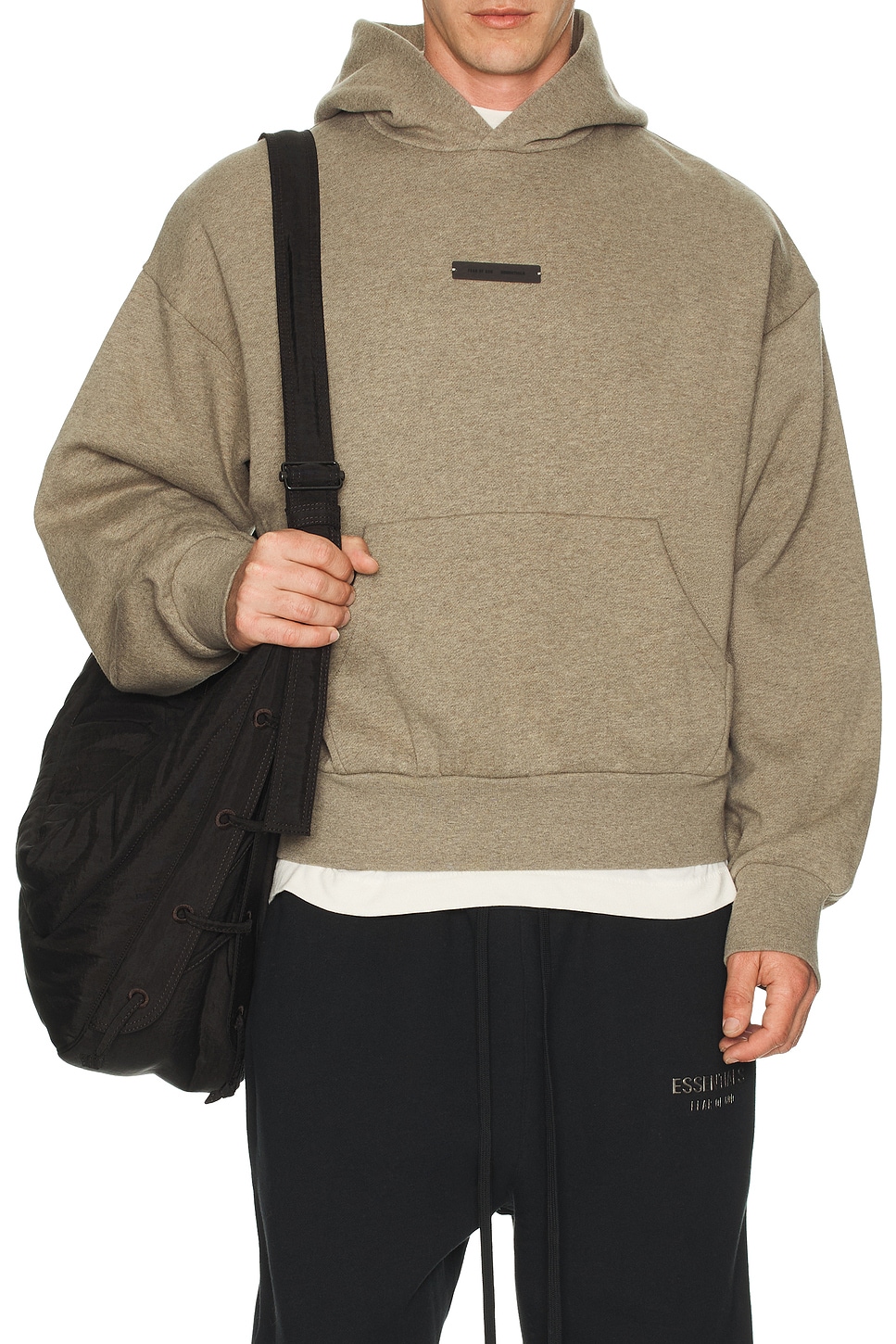 Fear of God ESSENTIALS Classic Fit Fleece Hoodie in Homestead Heather ...