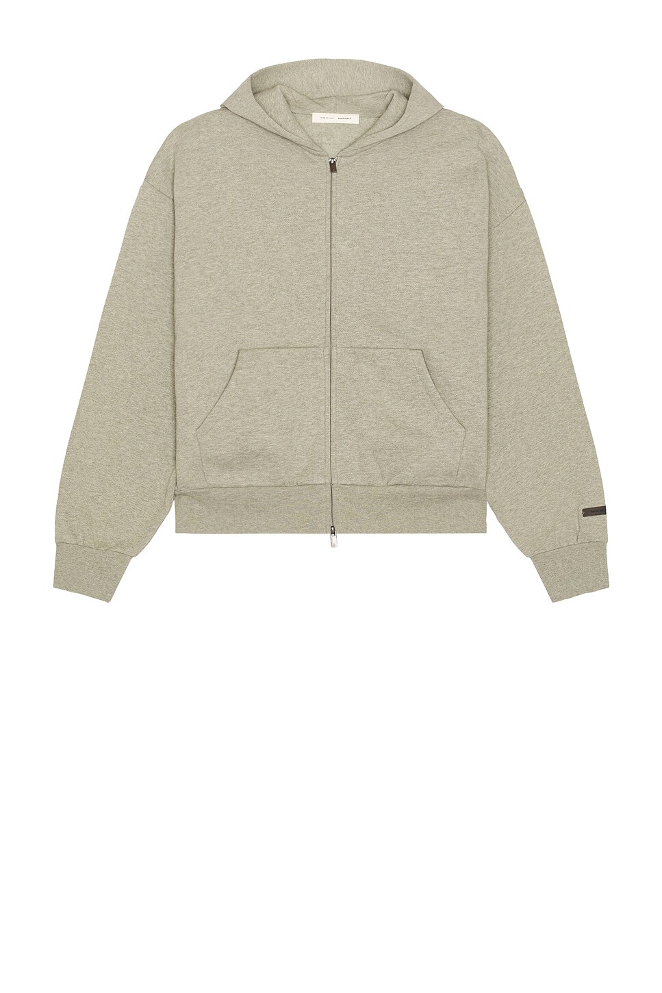 Fear of God ESSENTIALS Classic Fit Fleece Zip-Up Hoodie in Concrete ...