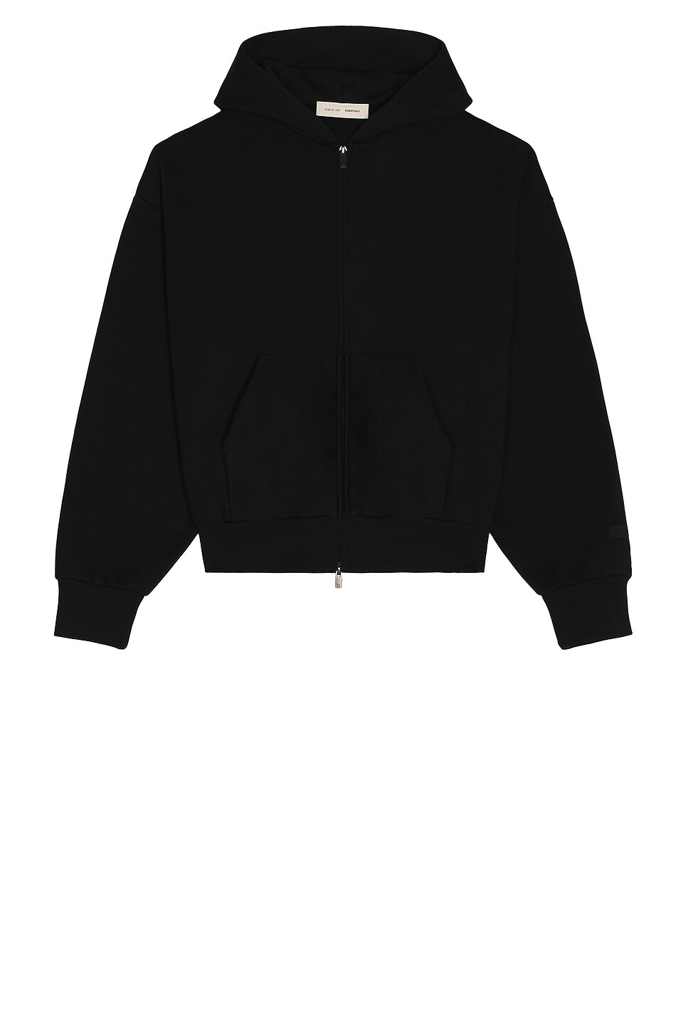 Fear of God ESSENTIALS Classic Full Zip Up Hoodie in Vintage Black ...