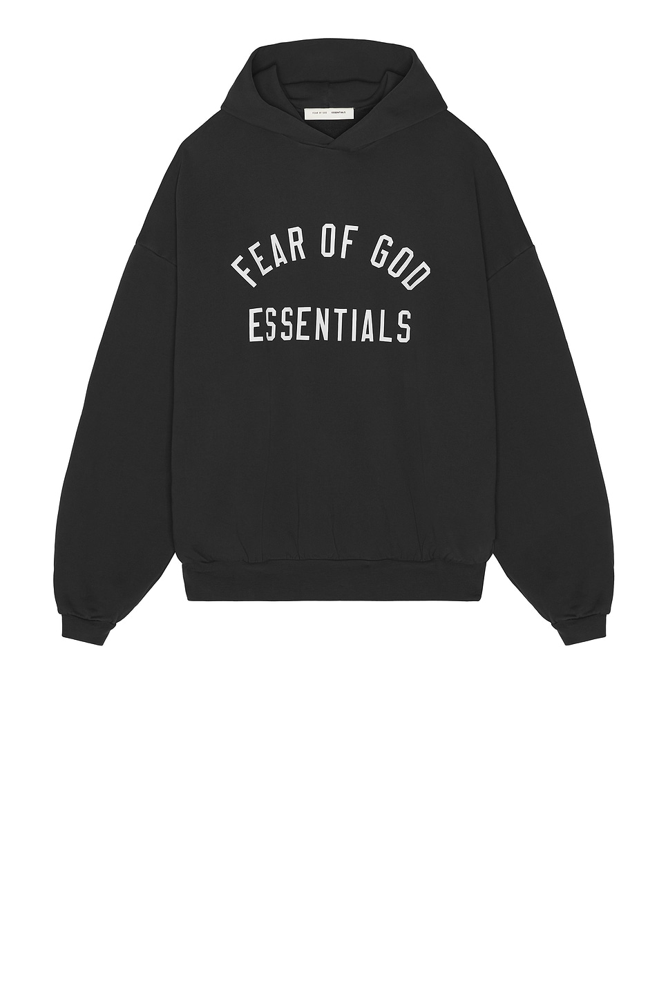 Fear of God ESSENTIALS 90'S Fit Hoodie in Vintage Black | REVOLVE