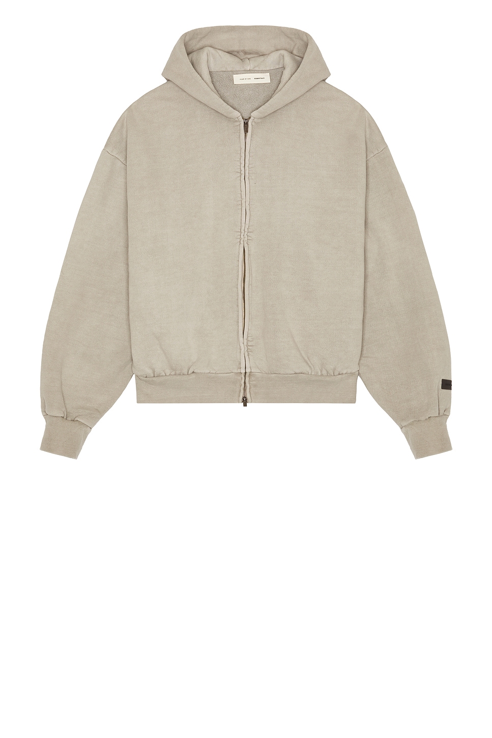 Fear of God ESSENTIALS Classic Full Zip Hoodie in Smoke Grey | REVOLVE