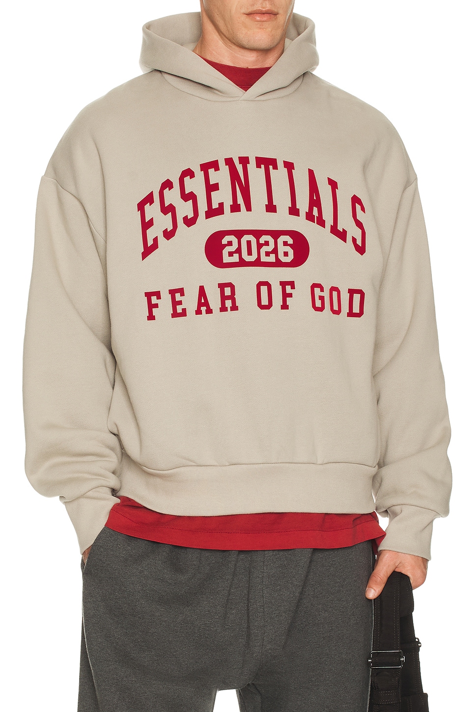 Fear of God ESSENTIALS Classic Hoodie in Smoke Grey | REVOLVE
