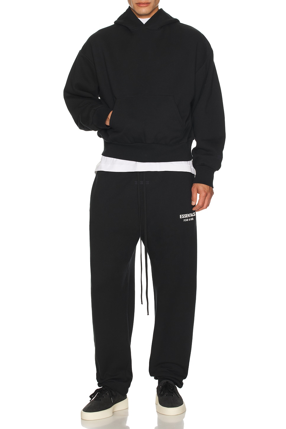 Fear of God ESSENTIALS Classic Fit Fleece Sweatpant in Jet Fear of God ESSENTIALS Classic Fit Fleece Sweatpant in Jet
