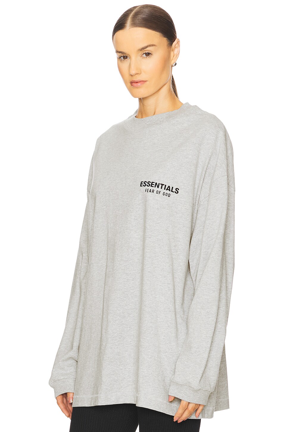 Fear of God ESSENTIALS Jersey Long Sleeve T-Shirt in Light Heather Gray ...