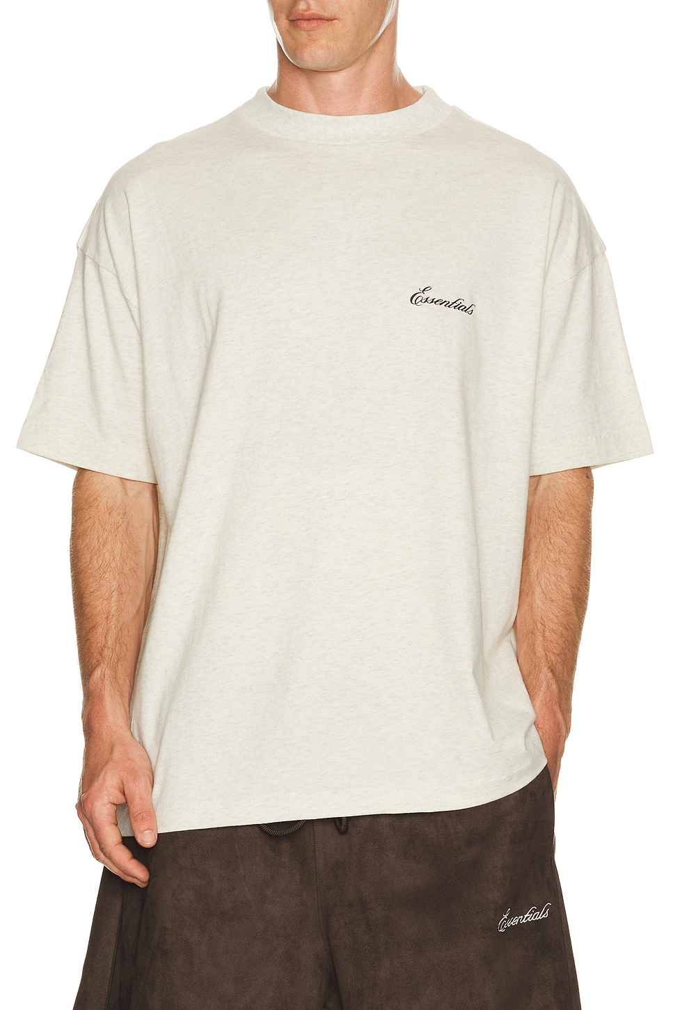 Fear of God ESSENTIALS Classic Short Sleeve Tee in Oatmeal Heather