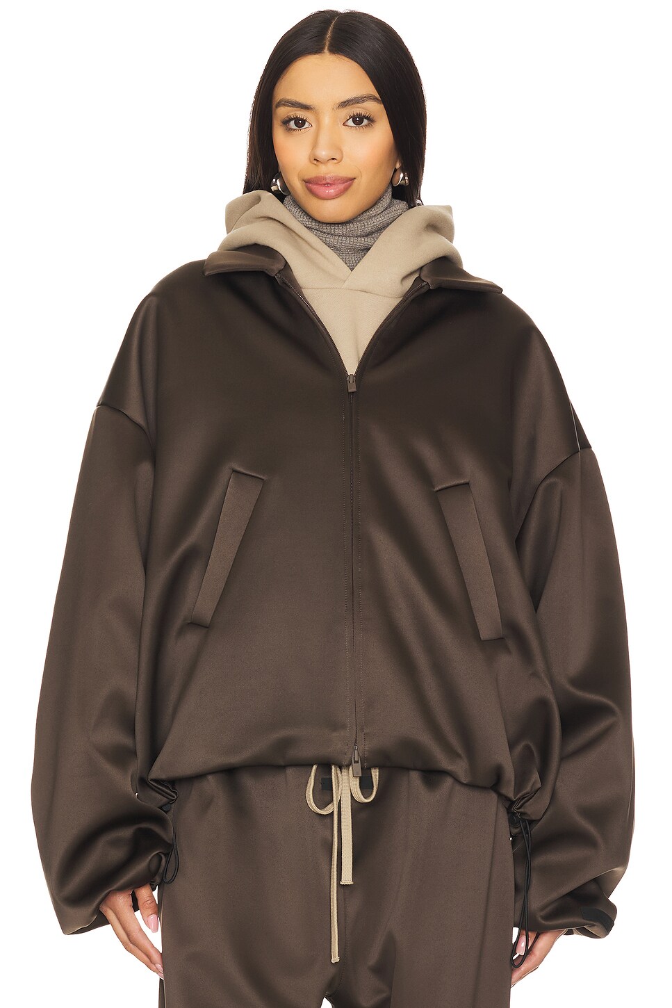 Fear of God ESSENTIALS - Satin Bomber Jacket | Plush