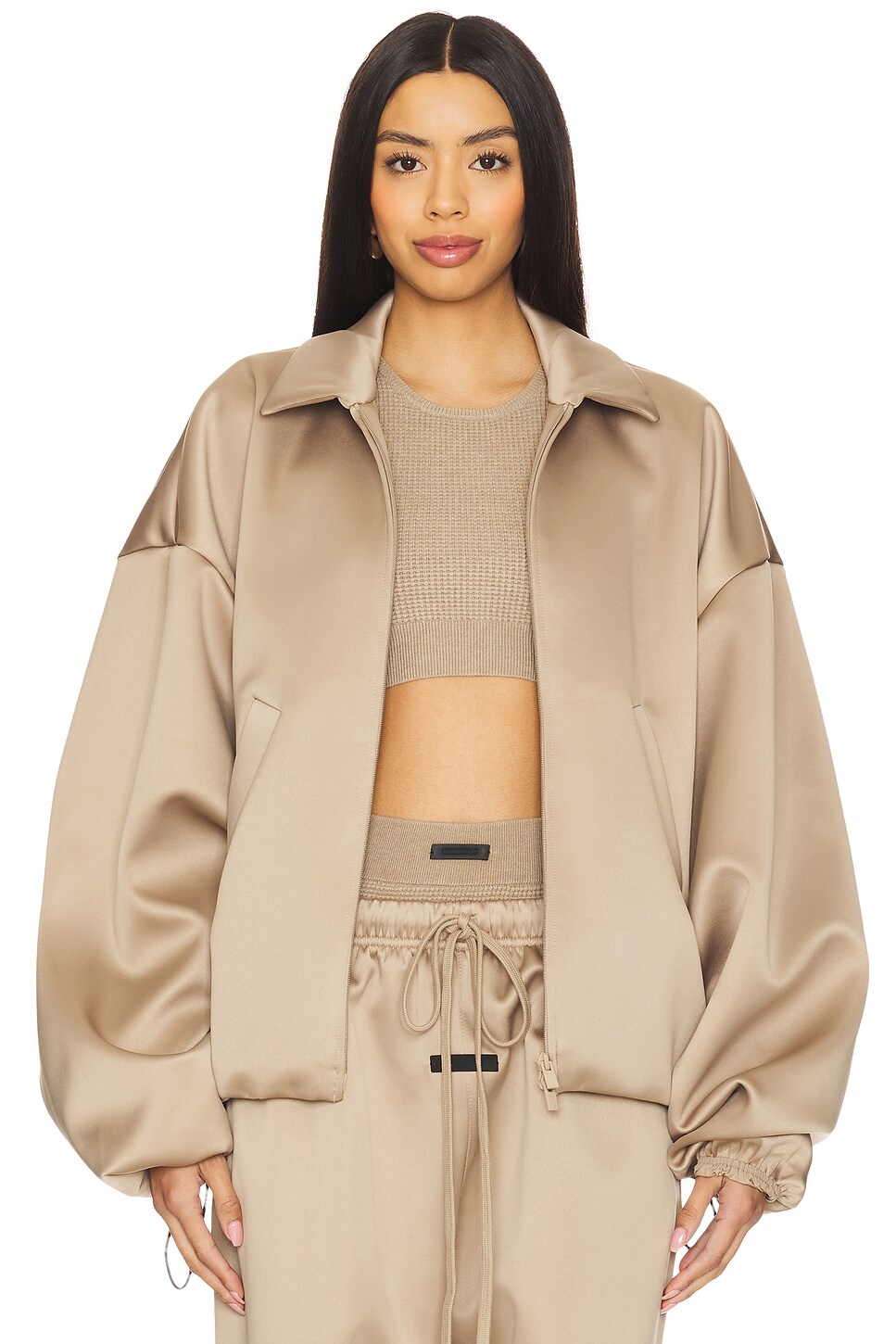 Fear of God ESSENTIALS - Satin Bomber Jacket | Plush