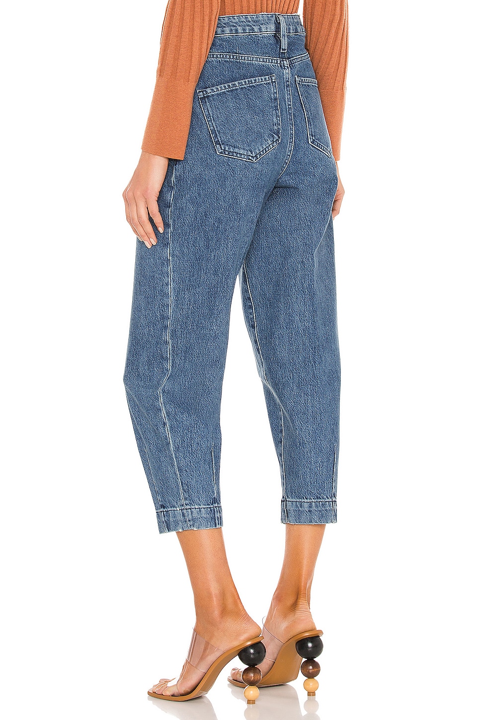 FRAME Pleated Barrel Leg Pant in Campus REVOLVE