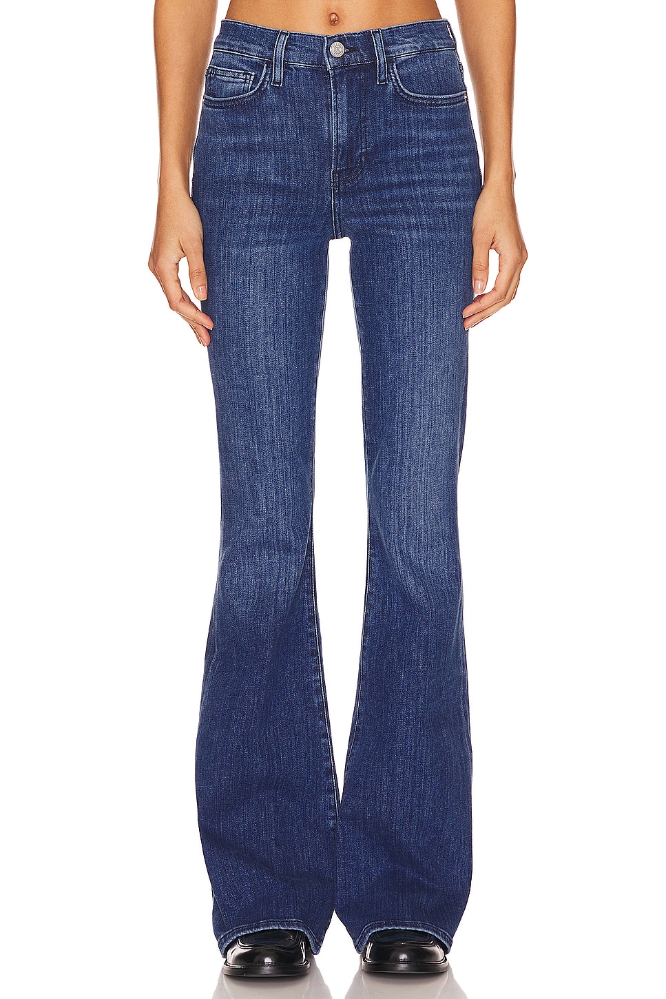 SPANX Flare Jeans With Patch Pockets in Authentic Blue