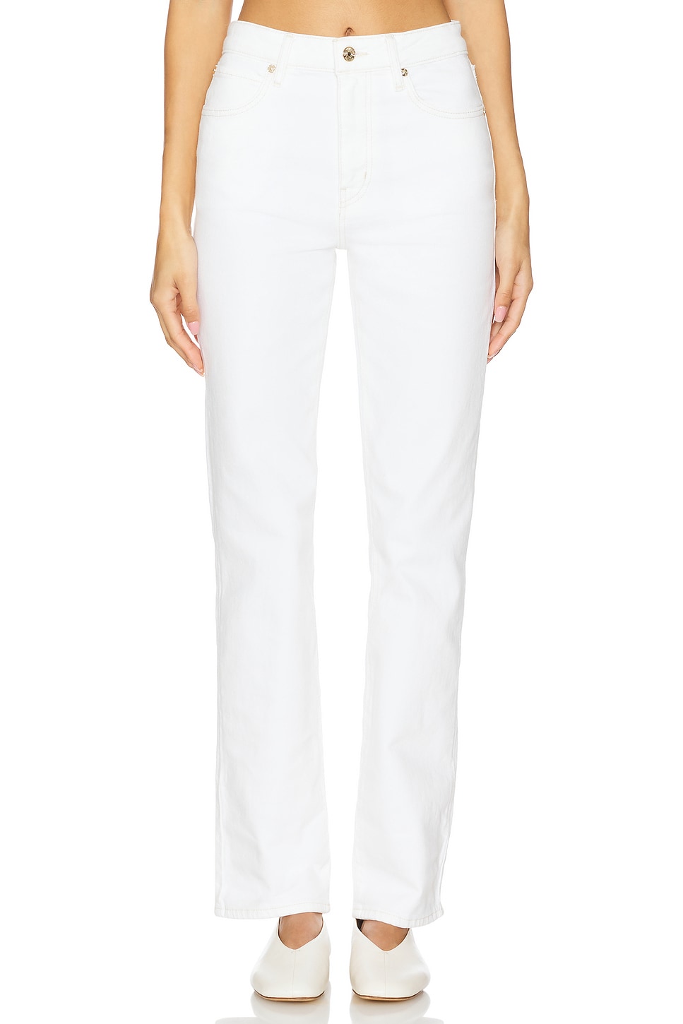 デニム・ジーパン FRAME Woman Jeans White LSBL728 AU NATURAL FRAME The Ruler Jeans in Au Natural Clean | REVOLVE