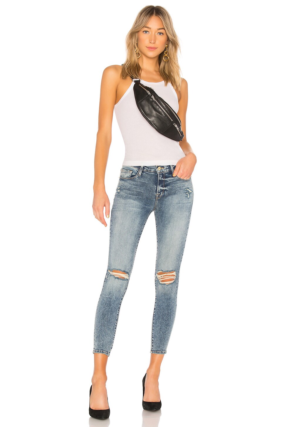 frame le skinny de jeanne crop