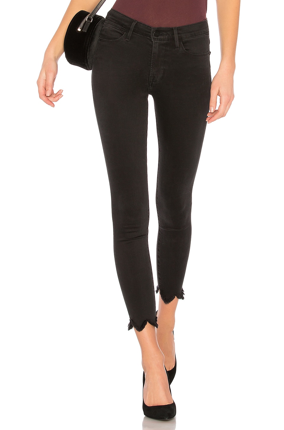 frame le high skinny black jeans