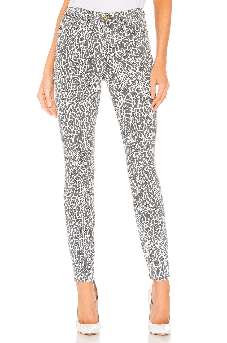 Frame Tops FRAME LE HIGH SKINNY ABSTRACT ANIMAL.
