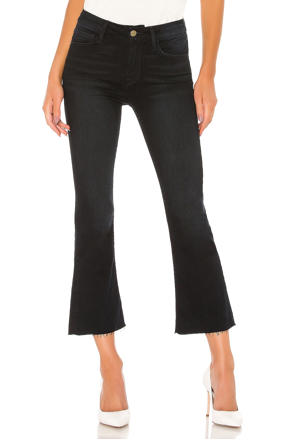 frame denim le crop mini boot