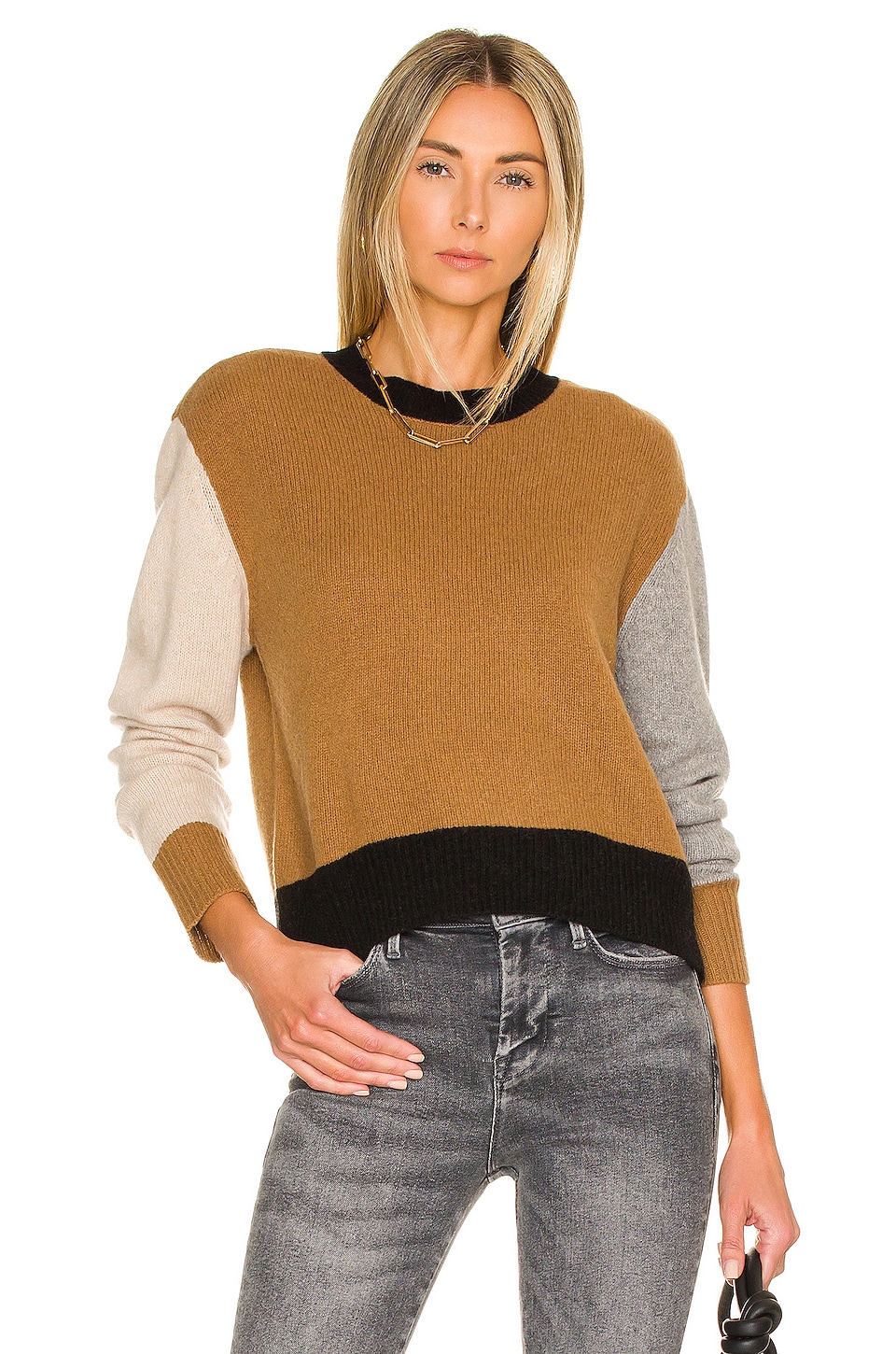 frame color block sweater
