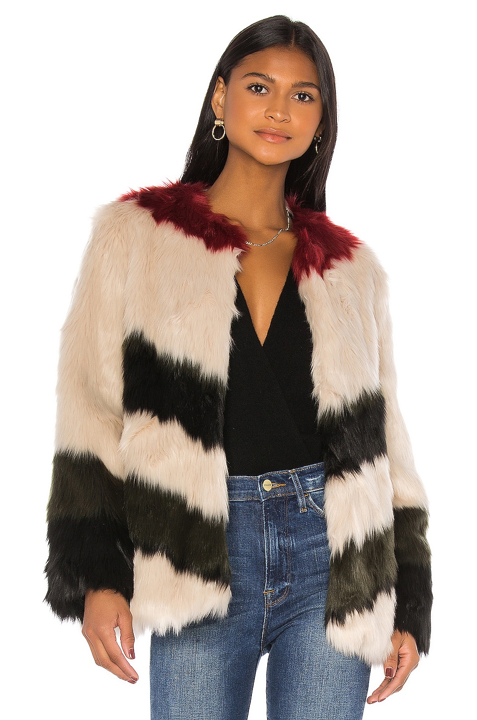 frame faux fur coat