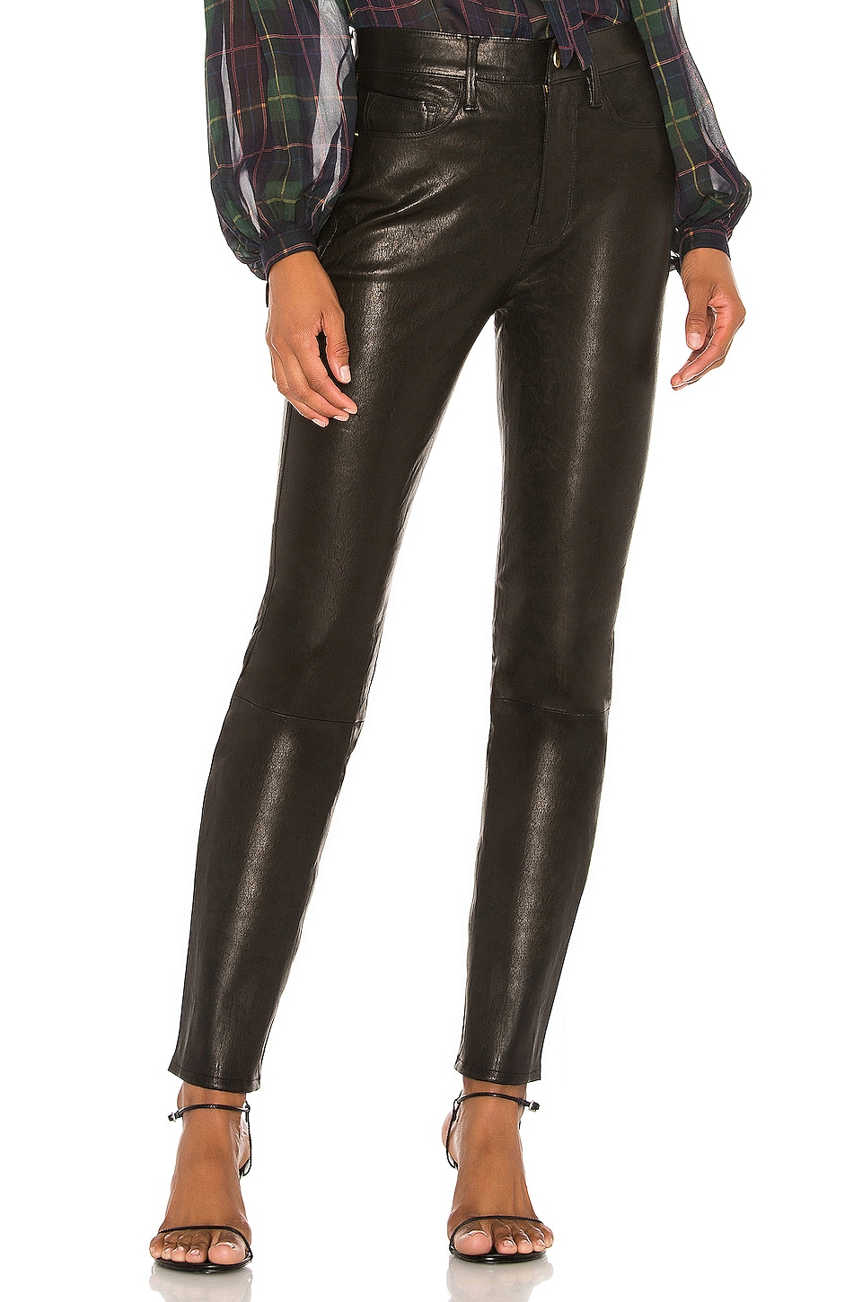 FRAME Le Sylvie Leather Pant in Noir | REVOLVE