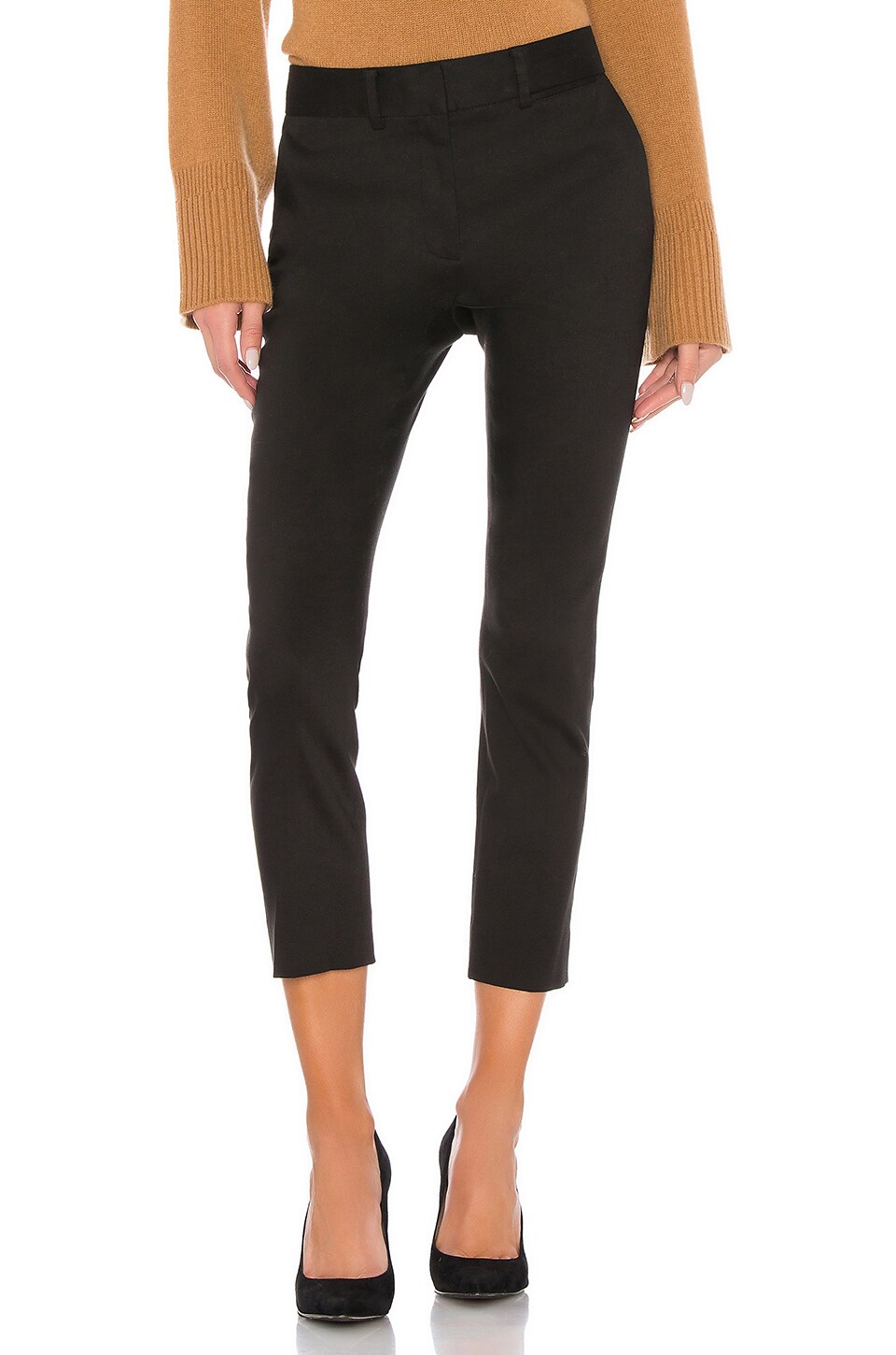 FRAME Cropped Perfect Trouser in Noir 