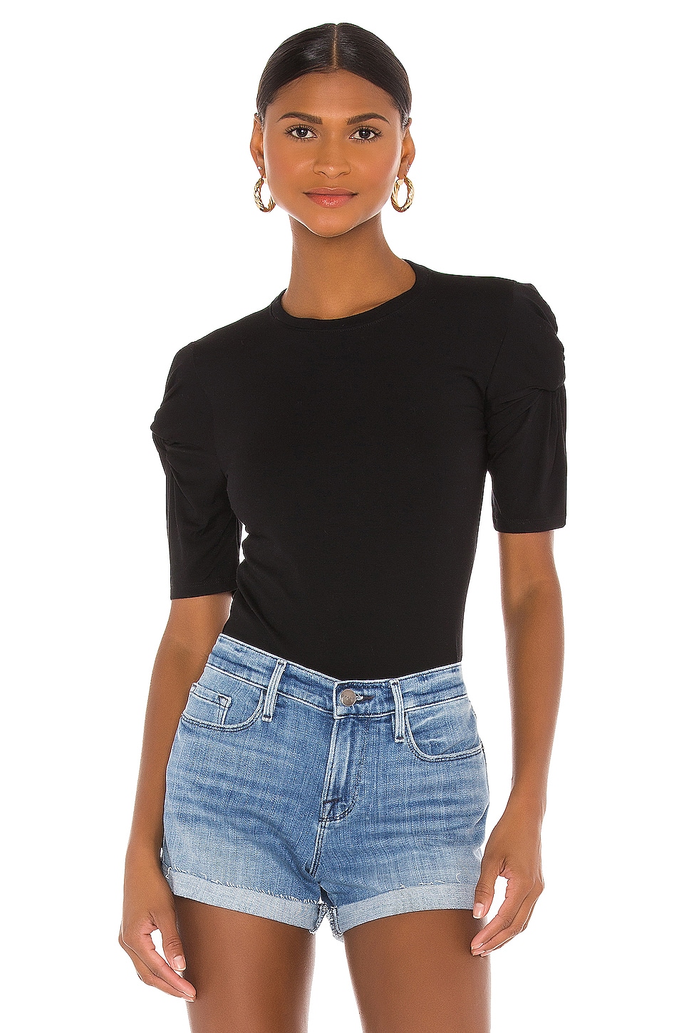 FRAME TWISTED SLEEVE TOP,FAME-WS100