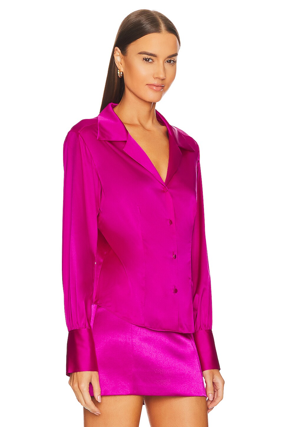FRAME The Femme Shirt in Magenta
