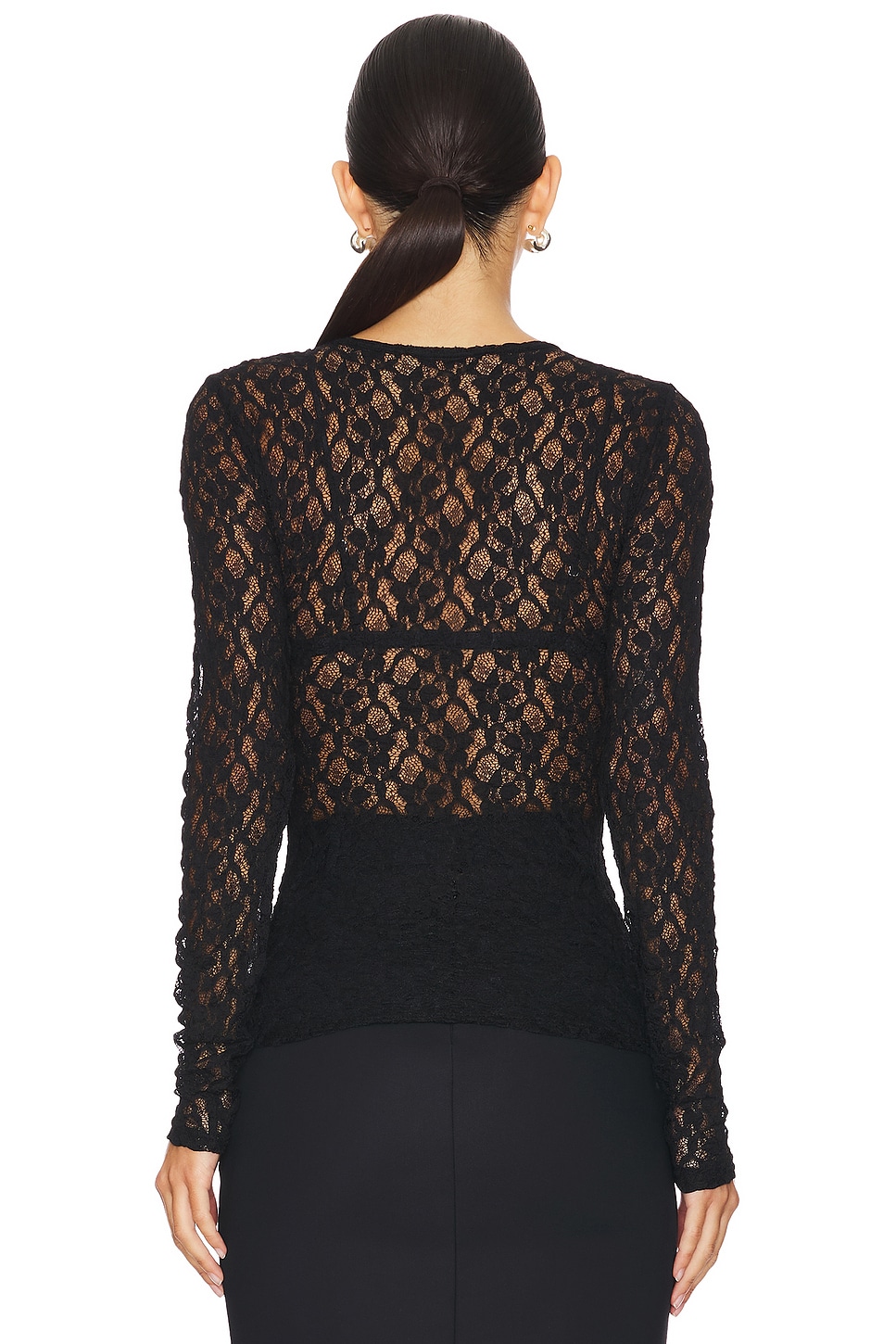 black mesh cover up top lace ... m main image 1