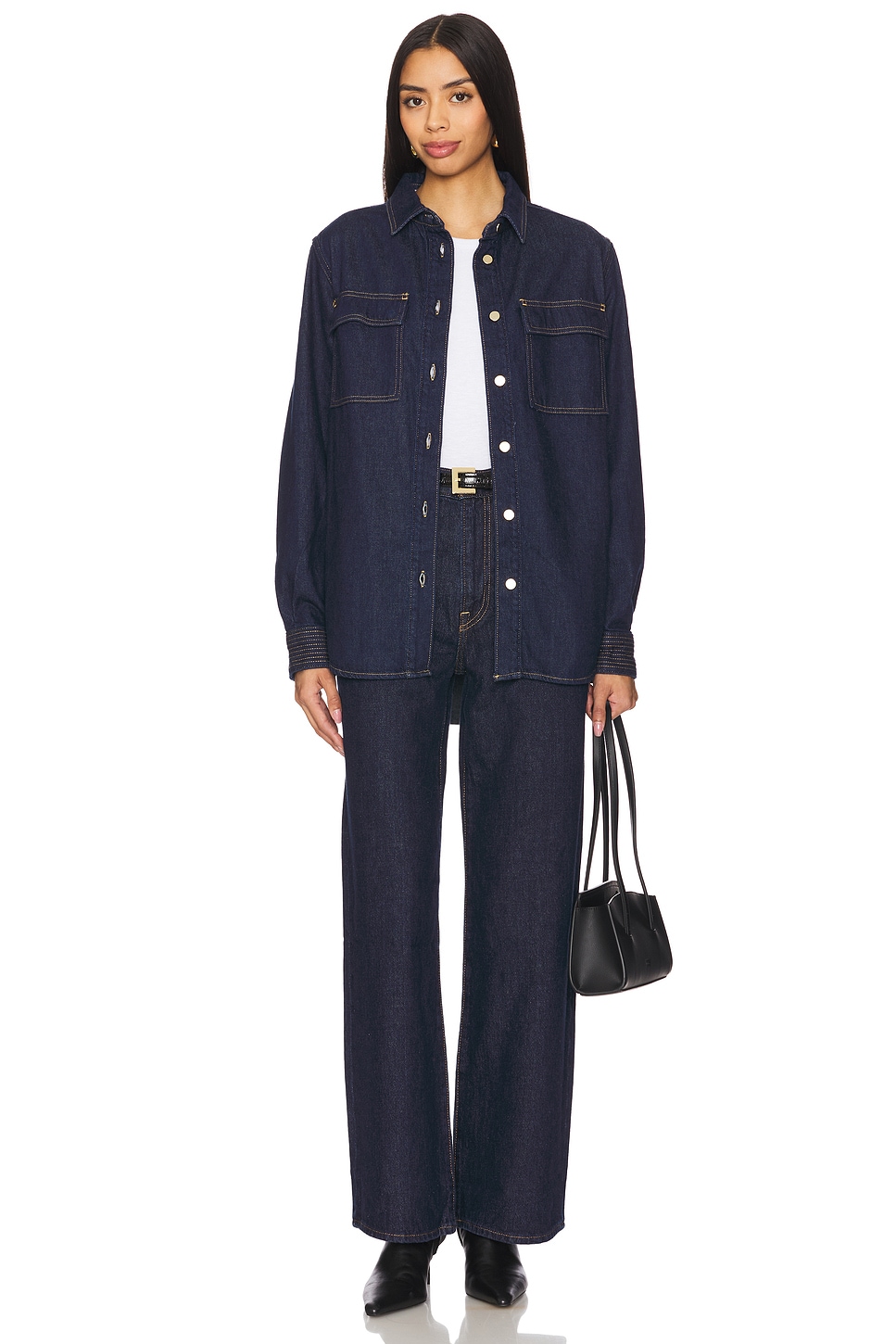 売れ筋商品|||フレーム シャツ レディース トップス THE TRAPUNTO SHIRT - Shirt - rins FRAME The Trapunto Shirt in Rinse | REVOLVE