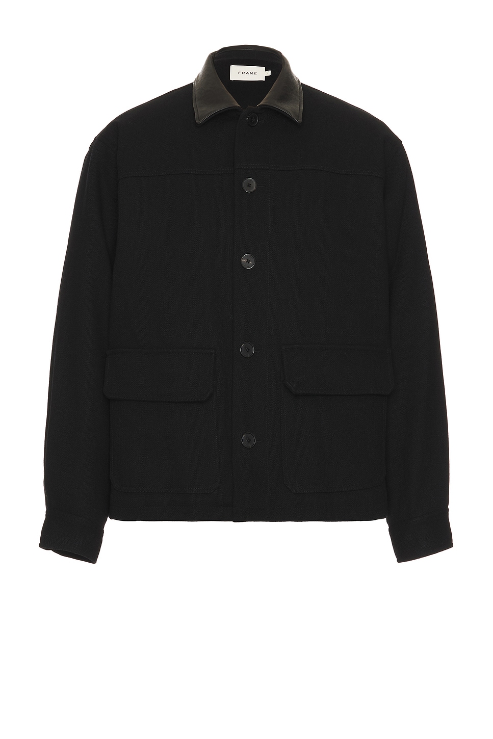 FRAME Woolen Workwear Jacket in Black | REVOLVE