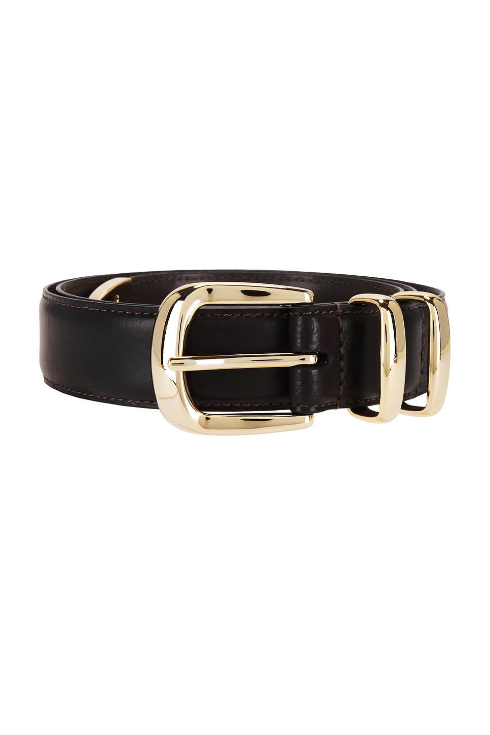 NEW FAVORITE DAUGHTER women\'s jordan belt in dark brown gold THE JORDAN CROC EMBOSSED BELT | Favorite Daughter main image 2