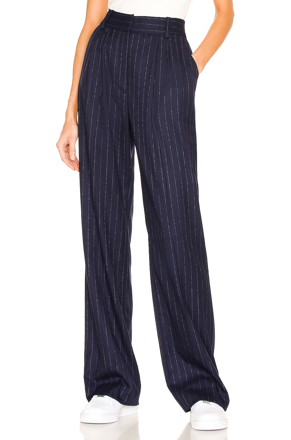 Image 1 of The Favorite Pant in Navy Pinstripe