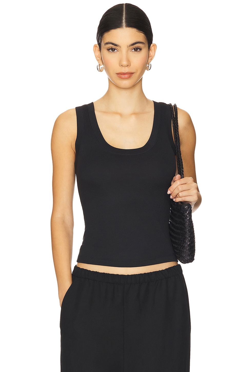 Favorite Daughter The Ribbed Tank in Black | REVOLVE