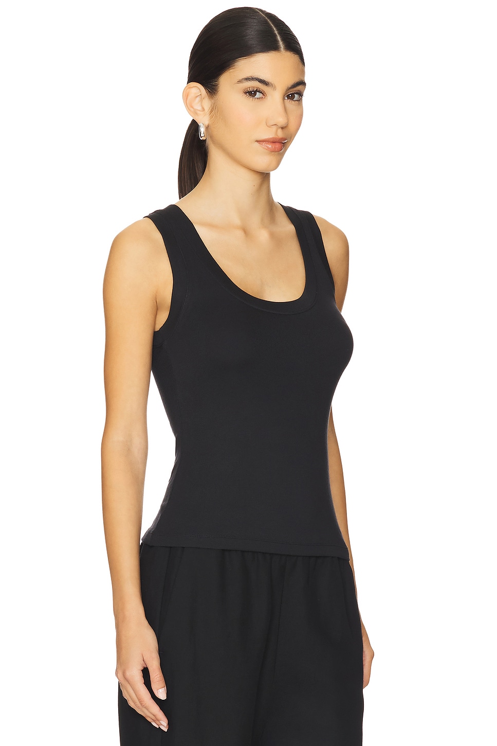 Favorite Daughter The Ribbed Tank in Black | REVOLVE