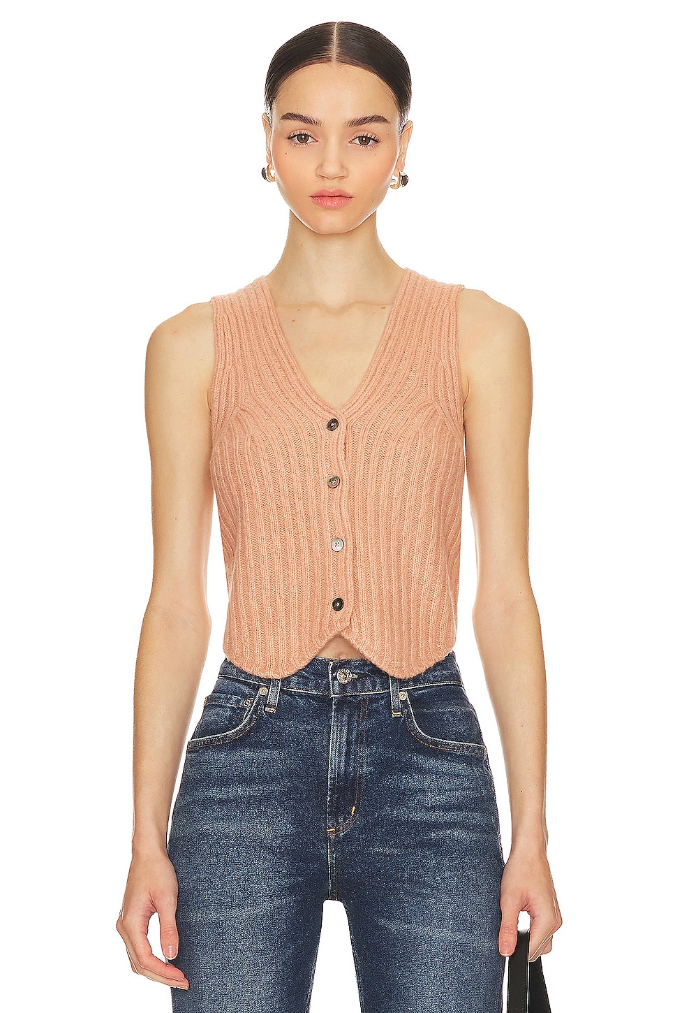Favorite Daughter The Knit Favorite Vest in Mauve | REVOLVE