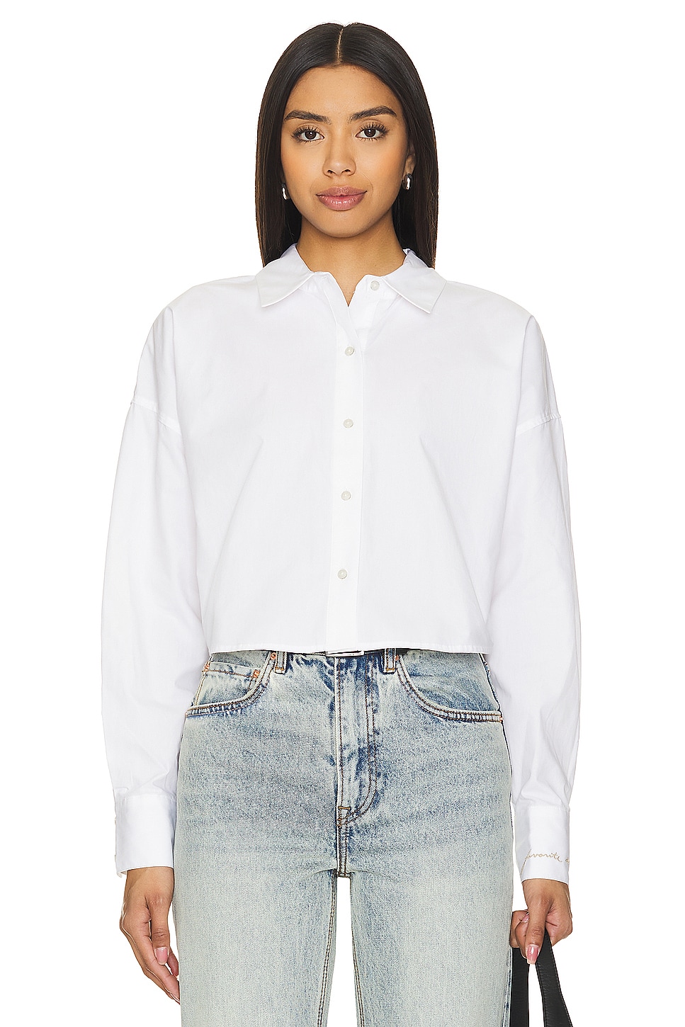 Favorite Daughter The Crop Ex-Boyfriend Shirt in White | REVOLVE