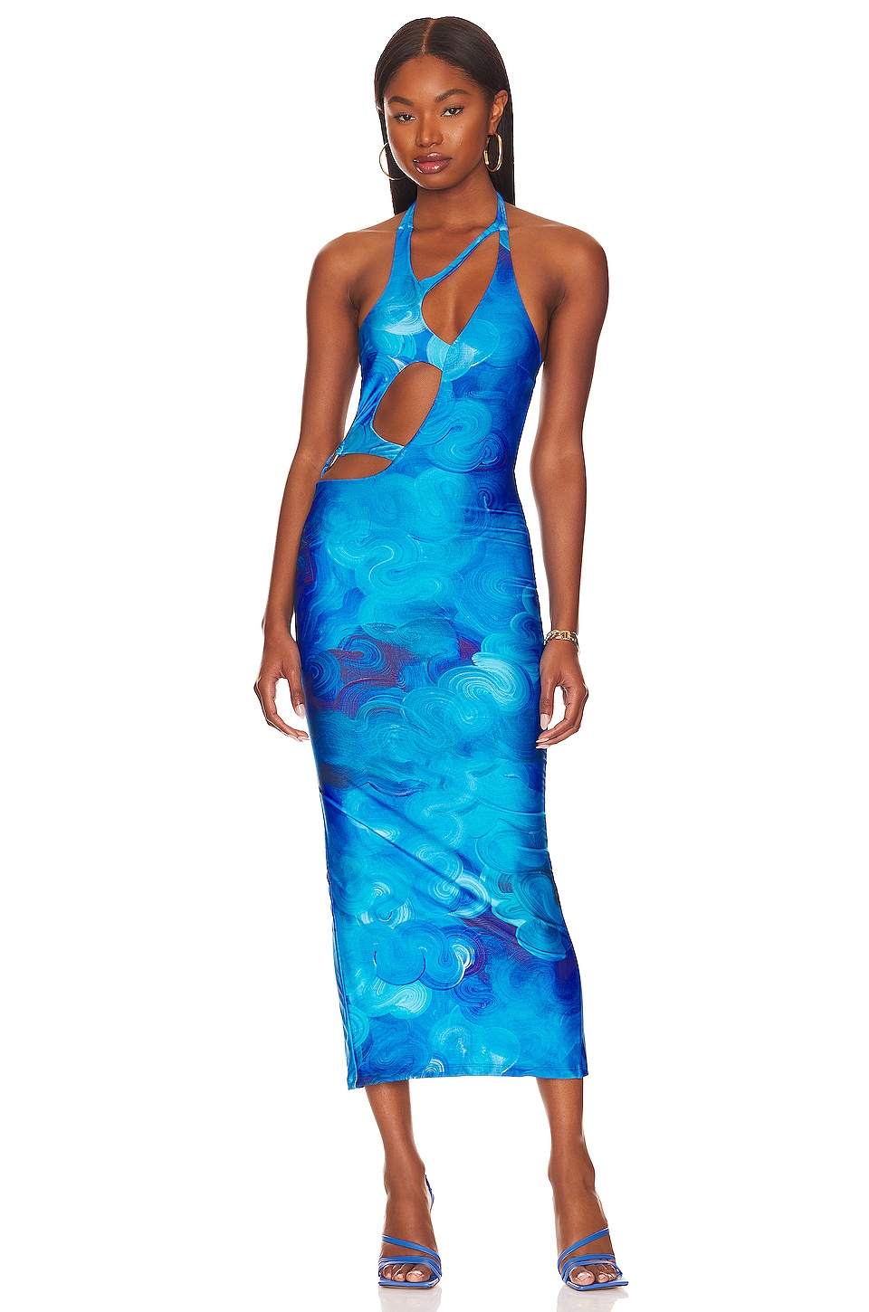 Farai London Kekeo Midi Dress in Cobalt Swirl | REVOLVE