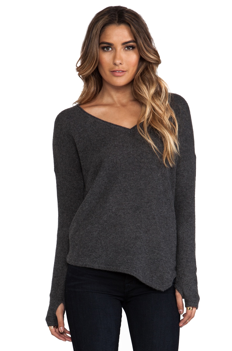 Piece Cashmere Asym V Neck Sweater 
