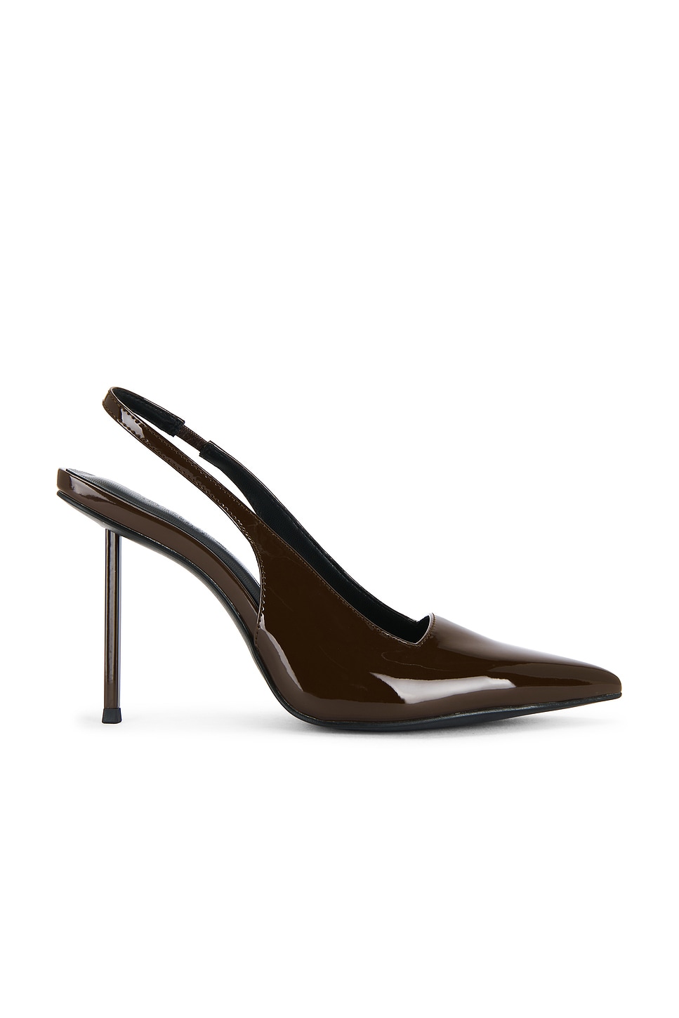 FEMME LA G63 Slingback Pump in Chocolate Patent | REVOLVE