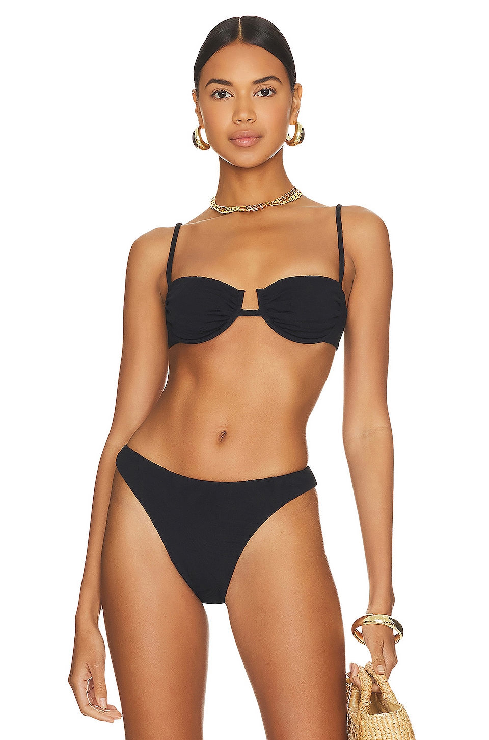 F E L L A Gabriel Bikini Top in Black