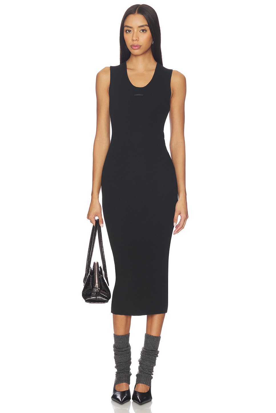 Fear of God Essentials Rib Tank Dress - Vintage Black