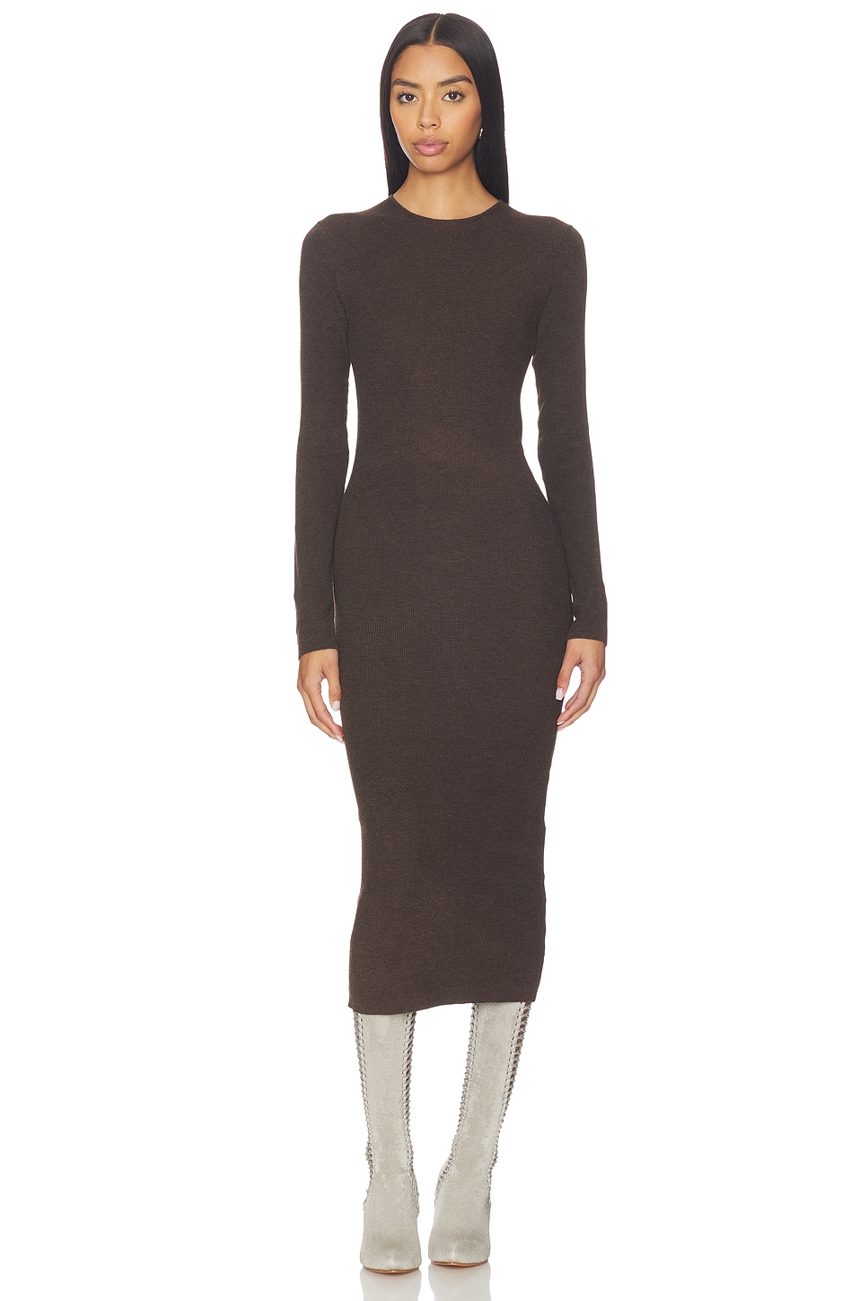 heather grey long sleeve dress Dark Grey Sequin Long Sleeves High Neck Mermaid Sparkly Formal Dresses,  CP0022 main image 0