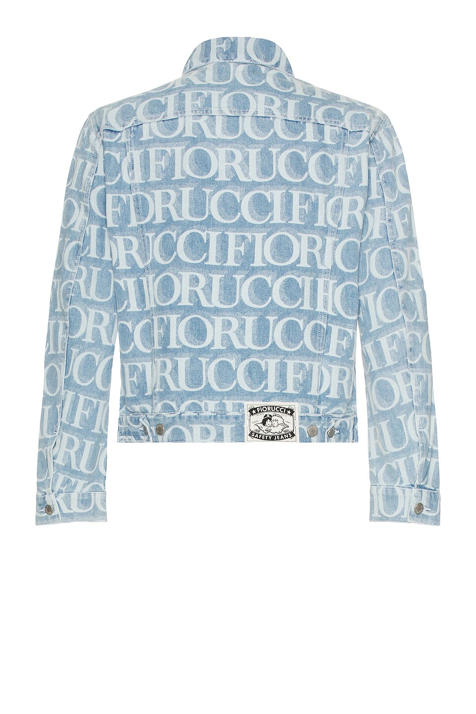 FIORUCCI Lazer Monogram Trucker Jacket in Blue
