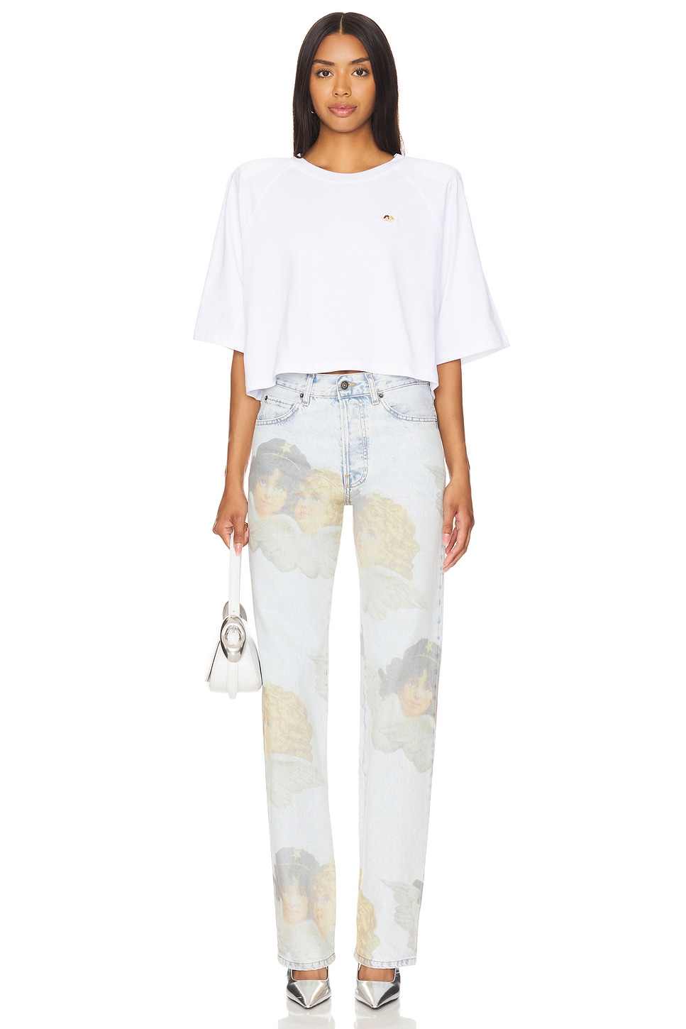 FIORUCCI Angel Print Mid Blue Straight Fit Jeans thumbnail