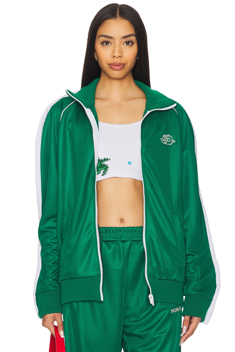 Puffy Piping Angel Track Sweatshirt - Thumbnail 1