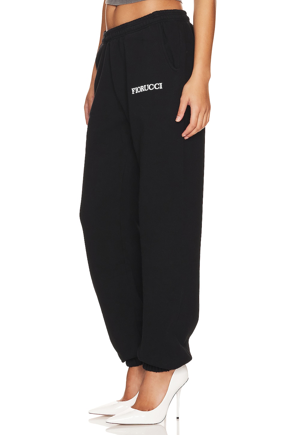 FIORUCCI Ribbed Angel Jogger in True Black