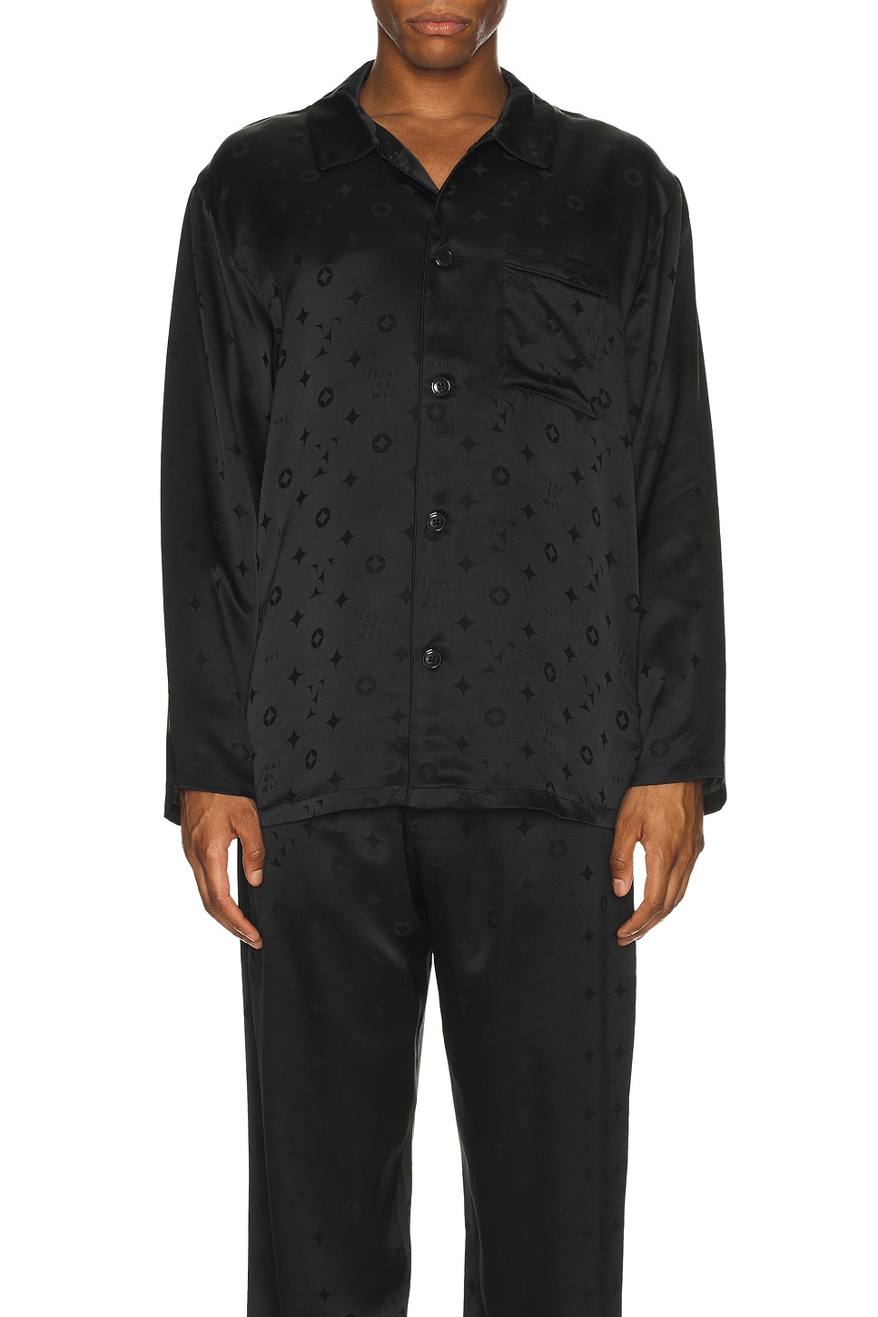Men's Silk Jacquard PJ Top - Thumbnail 4