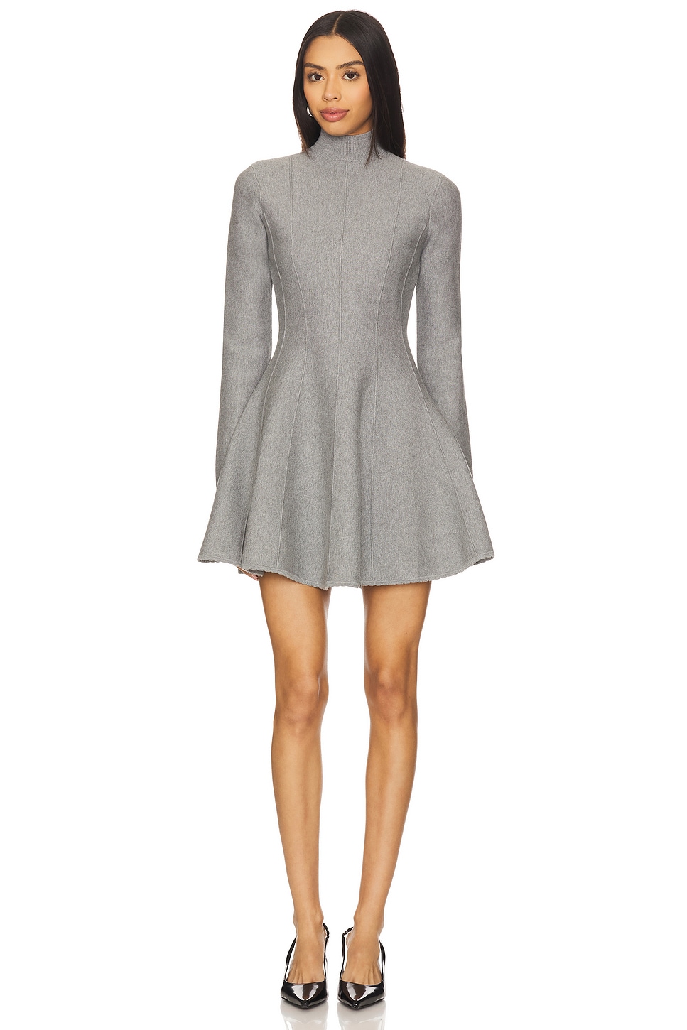 Fleur du Mal ワンピース ドレス スリット ロングスリーブ fleur du mal ロングスリーブドレス - Heather Grey | REVOLVE