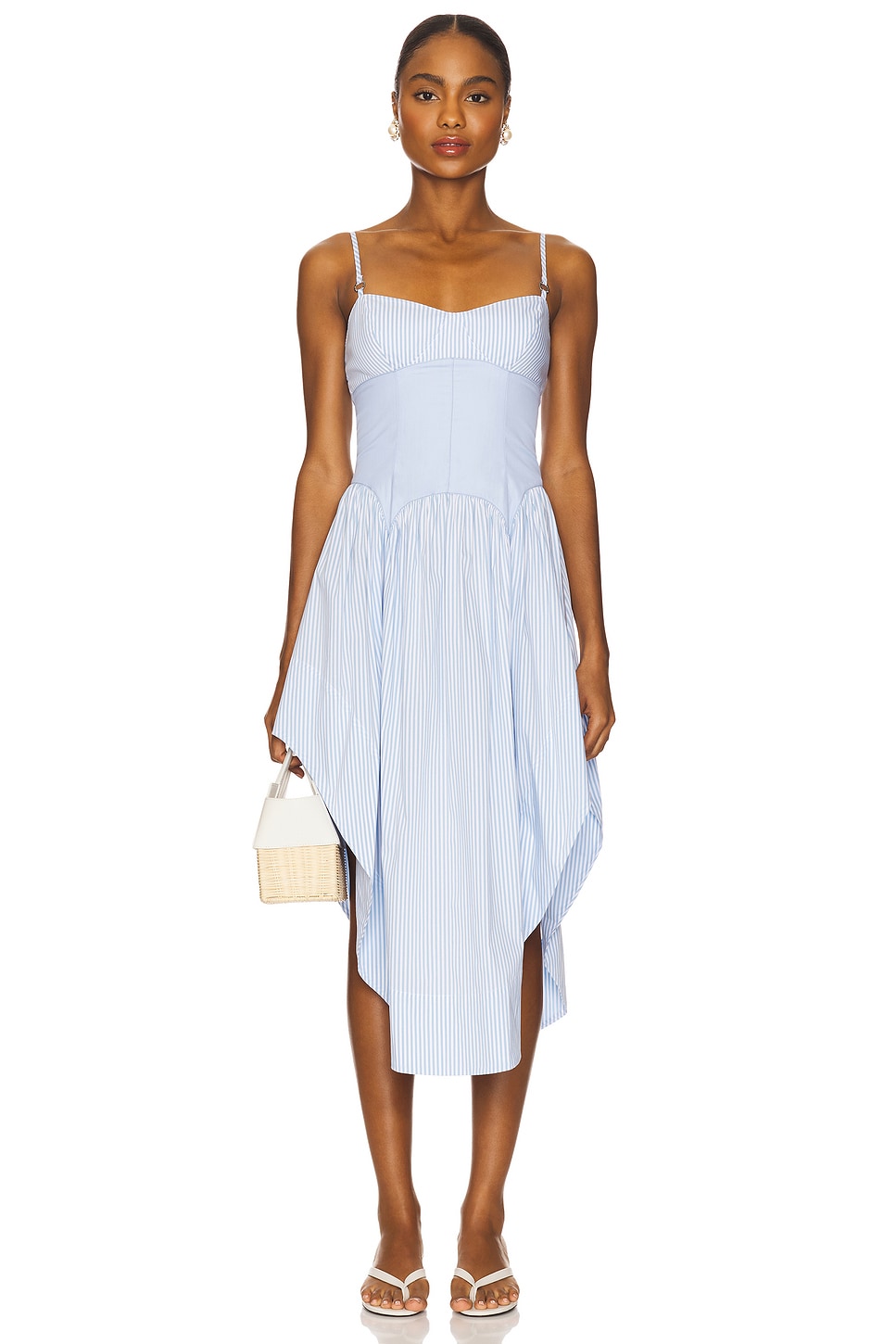 Poplin Cupped Midi Dress - Thumbnail 2
