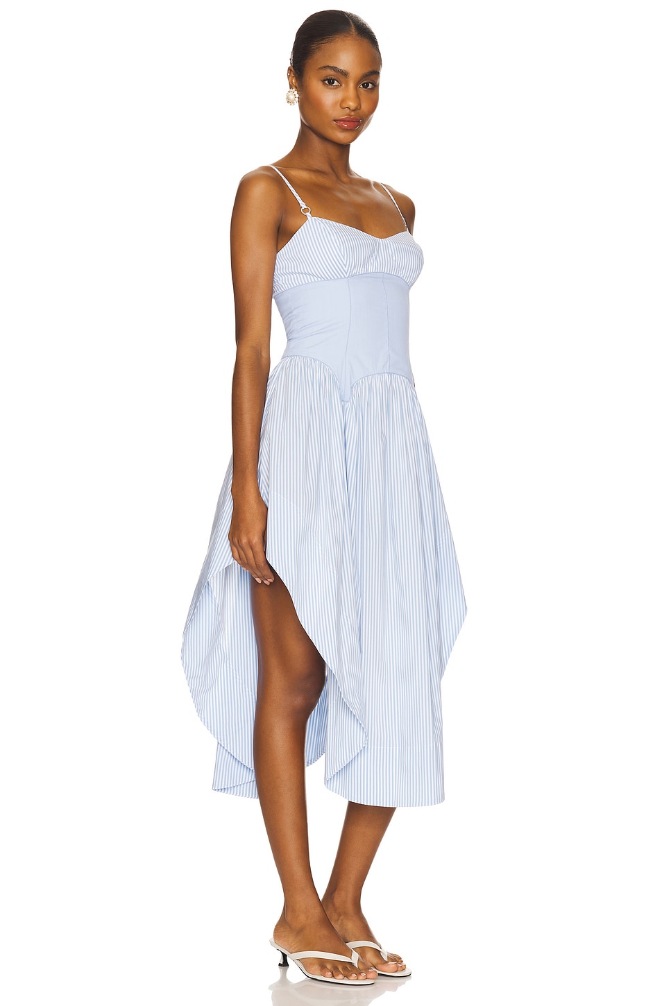 Poplin Cupped Midi Dress - Thumbnail 3