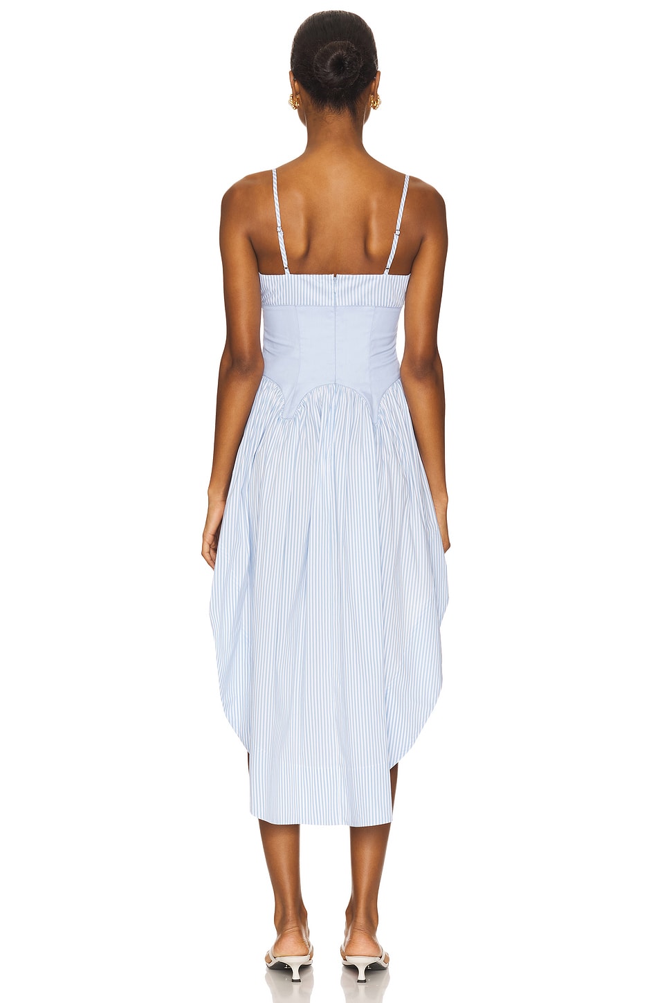 Poplin Cupped Midi Dress - Thumbnail 4